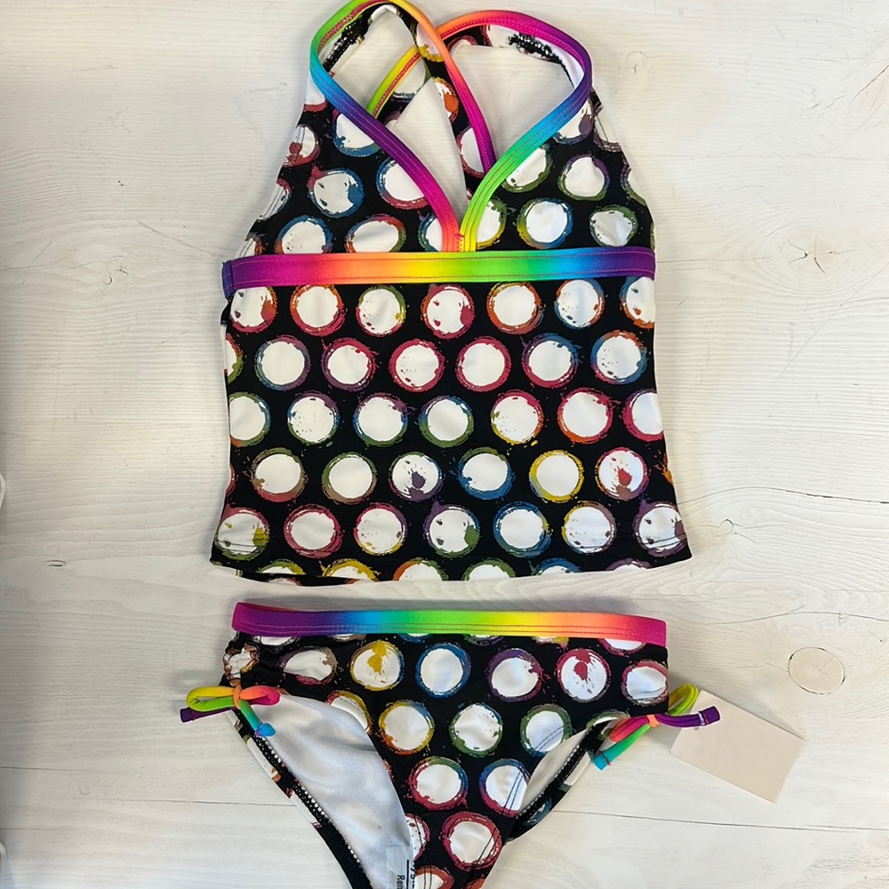 NWT Angel Beach Rainbow Triangle Bikini kids